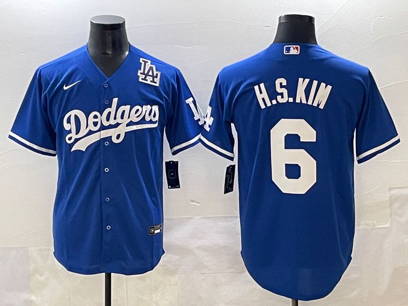 Men 2025 Los Angeles Dodgers #6 H.S.Kim Blue Game Nike MLB Jersey style 10